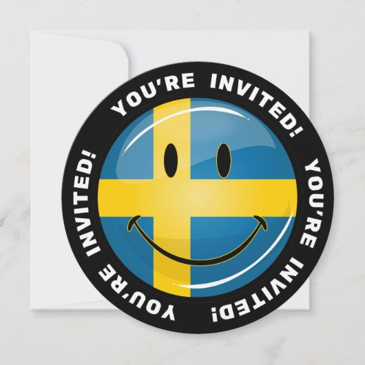 Invitation Drapeau suédois souriant (Devant)