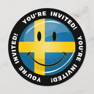 Invitation Drapeau suédois souriant