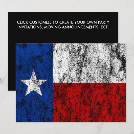 Invitation drapeau texas (Devant / Derrière)