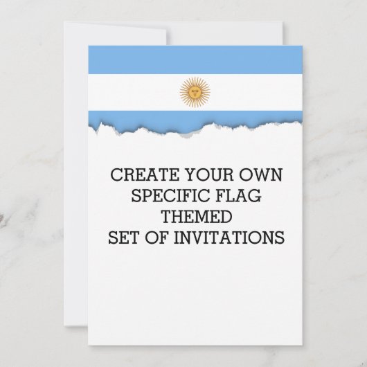 Invitation Drapeau traditionnel argentin (Devant)