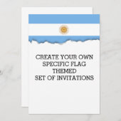 Invitation Drapeau traditionnel argentin (Devant / Derrière)