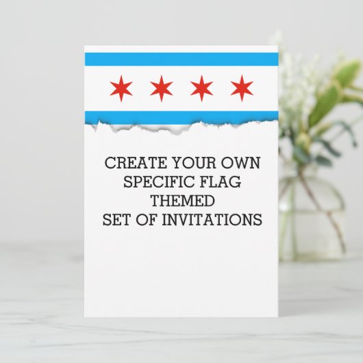 Invitation Drapeau traditionnel de Chicago (Debout devant)