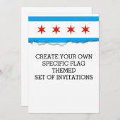 Invitation Drapeau traditionnel de Chicago (Devant / Derrière)