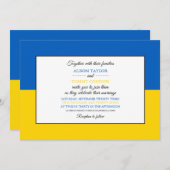 Invitation Drapeau ukrainien, Drapeau ukrainien Mariage (Devant / Derrière)