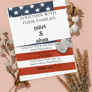 Invitation Drapeau uniforme militaire Armée