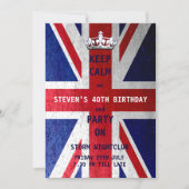 Invitation Drapeau Union Jack UK Unisex fête d'anniversaire (Devant)