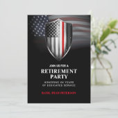 Invitation Drapeau USA | Bouclier de la fine ligne rouge | No (Debout devant)