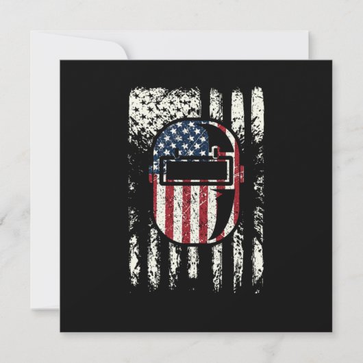 Invitation Drapeau USA - Casque de soudure américain patrioti (Devant)