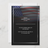 Invitation Drapeau USA | Croix de Malte Thin Red Line | Noir (Dos)