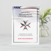 Invitation Drapeau USA | Croix maltaise Thin Red Line | Blanc (Debout devant)