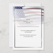 Invitation Drapeau USA | Croix maltaise Thin Red Line | Blanc (Dos)