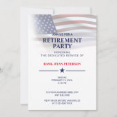 Invitation Drapeau USA | Dégradé Transparent | Blanc Élégant (Devant)