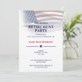 Invitation Drapeau USA | Dégradé Transparent | Blanc Élégant (Debout devant)