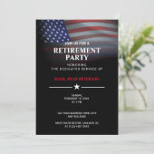 Invitation Drapeau USA | Dégradé Transparent | Noir Élégant (Debout devant)