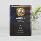 Invitation Drapeau USA | Feuille de Laurier Or | Retraite de (Debout devant)