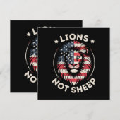 Invitation Drapeau USA, LIONS ET NON MOUTONS (Devant / Derrière)