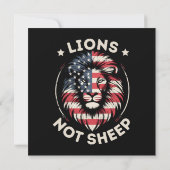 Invitation Drapeau USA, LIONS ET NON MOUTONS (Dos)
