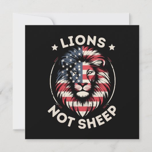 Invitation Drapeau USA, LIONS ET NON MOUTONS (Devant)