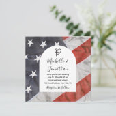 Invitation Drapeau USA Patriotique Croix chrétienne Bible Mar (Debout devant)