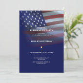 Invitation Drapeau USA | Transparent | Bleu (Debout devant)
