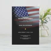 Invitation Drapeau USA | Transparent | Noir (Debout devant)