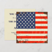 Invitation Drapeau Vintage américain (Devant / Derrière)
