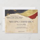 Invitation Drapeau Vintage du Mariage militaire (Devant)