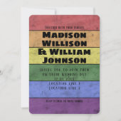 Invitation Drapeau Vintage LGBT mariage en noir (Devant)