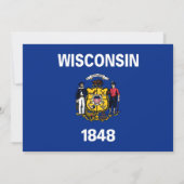 Invitation Drapeau Wisconsinite, Drapeau du Mariage Wisconsin (Dos)