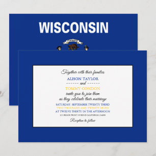 Invitation Drapeau Wisconsinite, Drapeau du Mariage Wisconsin
