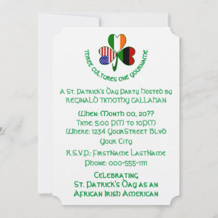 Invitation Drapeaux Afrique Irlande États-Unis Shamrock