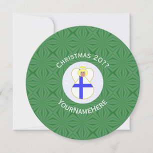 Invitation Drapeaux de Noël personnalisés d'ange finlandais