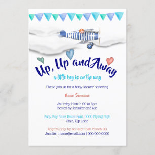Invitation Drapeaux de voyage pour garçons de baby shower d'a