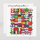 Invitation Drapeaux des pays du pavillon international (Devant / Derrière)