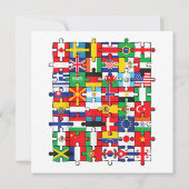 Invitation Drapeaux des pays du pavillon international (Dos)