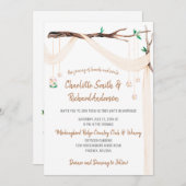 Invitation Draps Éclectiques, Lumières Mason Jar, Mariage Arc (Devant / Derrière)