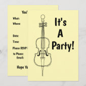 Invitation Drawing du violoncelle (Devant / Derrière)