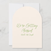 Invitation Drawn Green Pink Bow Floral Summer Arched Wedding (Dos)