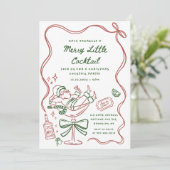 Invitation Drawn Merry Little Cocktail Christmas Party (Debout devant)