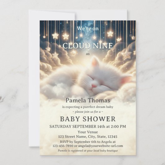 Invitation Dream Baby Cloud Neuf Baby shower (Devant)