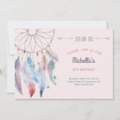Invitation Dream Big Boho Dreamcatcher Anniversaire (Devant)