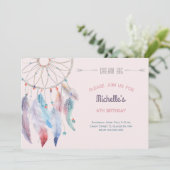 Invitation Dream Big Boho Dreamcatcher Anniversaire (Debout devant)