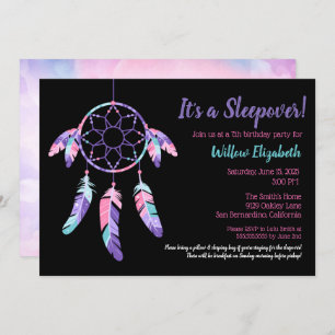 Invitation Dream Catcher Sleepover Anniversaire de enfant Par