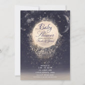 Invitation Dream Moon Baby shower magique des étincelles cosm (Devant)