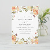 Invitation Dream Peach | Fancy rustique Flowers mariage (Debout devant)