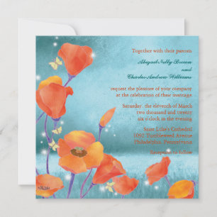Invitation Dream Poppy Red & Turquoise Mariage