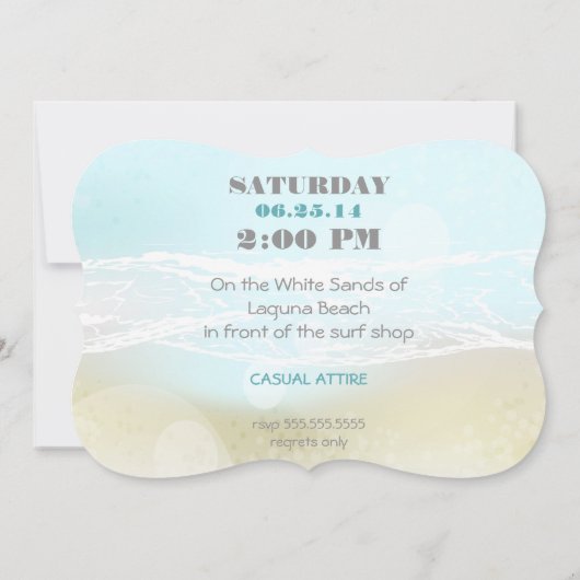 Invitation Dream Shore Beach Blue Wedding (Dos)
