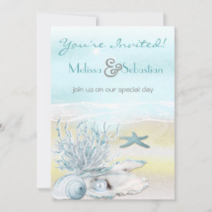 Invitation Dream Shore Beach Blue Wedding