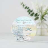 Invitation Dream Shore Beach Blue Wedding (Debout devant)