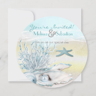 Invitation Dream Shore Beach Blue Wedding
